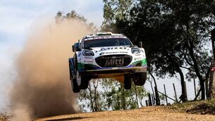 <p>Josh McErlean/Eoin Treacy (Ford Puma Rally1) pictured during the first day of the Euno Rally del Paraguay. Pic: M-Sport Ford.</p> <p>Josh McErlean/Eoin Treacy (Ford Puma Rally1) pictured during the first day of the Euno Rally del Paraguay. Pic: M-Sport Ford.</p>