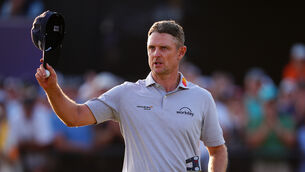 <p>Justin Rose acknowledges the crowd.</p> <p>Justin Rose acknowledges the crowd.</p>