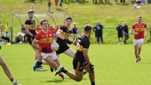 <p>Éire Óg’s Darragh Clifford sails past Clyda Rovers’ Cian O’Sullivan. Pic: Noel Sweeney</p> <p>Éire Óg’s Darragh Clifford sails past Clyda Rovers’ Cian O’Sullivan. Pic: Noel Sweeney</p>