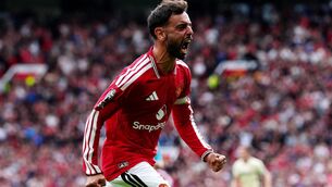 <p>Bruno Fernandes scored a hat-trick for United (David Davies/PA)</p> <p>Bruno Fernandes scored a hat-trick for United (David Davies/PA)</p>