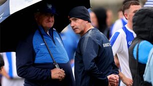 <p>Fourmilewater manager Dick O' Keeffe dejected after the game. Pic: Ryan Byrne</p>