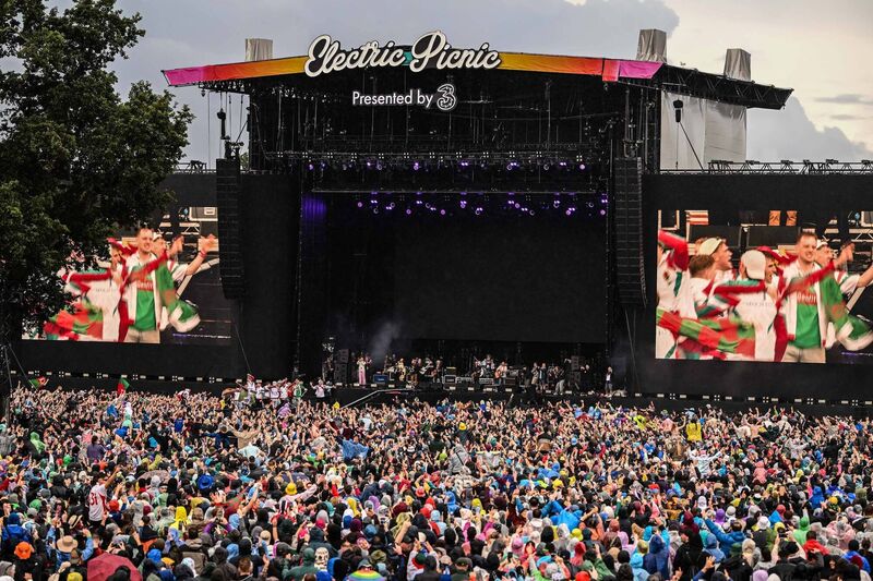 Members of Mayo's All-Ireland Football Championship winning team joined the Saw Doctors for an unforgettable celebration at Electric Picnic on Sunday. See link below for video. Picture: Ramsey Cardy