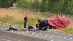 <p>The M9 crash scene in Kildare that killed five young people. Picture: Niall Carson/PA Wire</p> <p>The M9 crash scene in Kildare that killed five young people. Picture: Niall Carson/PA Wire</p>
