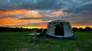 <p>A quiet spot in a Bordeaux vineyard campsite before noisy neighbours arrived.</p>