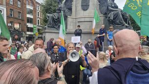 <p>Michelle Keane, an unsuccessful candidate in the 2024 local elections, addressed the gathering and called on Ireland’s borders to be closed, said there was 'no room for Islam in Ireland', and called on people to use Catholic churches more often.</p>