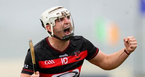 Dessie Hutchinson celebrates at the final whistle 30/8/2026