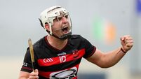 Dessie Hutchinson celebrates at the final whistle 30/8/2026