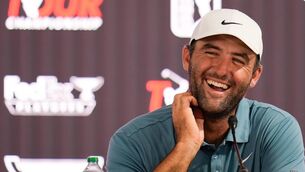 <p>Scottie Scheffler has a laugh during a news conference after winning the PGA Tour Championship at East Lake Golf Club in Atlanta. Pic: Mike Stewart/AP</p> <p>Scottie Scheffler has a laugh during a news conference after winning the PGA Tour Championship at East Lake Golf Club in Atlanta. Pic: Mike Stewart/AP</p>