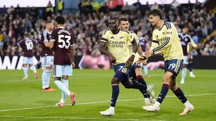 <p>Bukayo Saka's 83rd goal for Arsenal earned his side victory over Aston Villa. Pic: Nick Potts/PA Wire.</p>