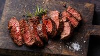 Sliced grilled steak roastbeef and rosemary