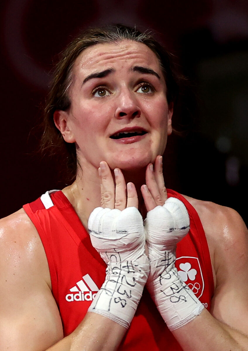 Kellie Harrington celebrates defeating Imane Khelif of Algeria and guaranteeing a medal - 2020 Tokyo Olympic Games. Picture: INPHO/James Crombie Kellie Harrington celebrates defeating Imane Khelif of Algeria and guaranteeing a medal - 2020 Tokyo Olympic Games. Picture: INPHO/James Crombie
