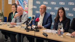 <p>Fórsa union general secretary Kevin Callinan (centre) speaking at Fórsa headquarters in Dublin. Picture: Cillian Sherlock/PA Wire </p> <p>Fórsa union general secretary Kevin Callinan (centre) speaking at Fórsa headquarters in Dublin. Picture: Cillian Sherlock/PA Wire </p>