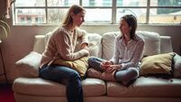 Mother and daughter talking