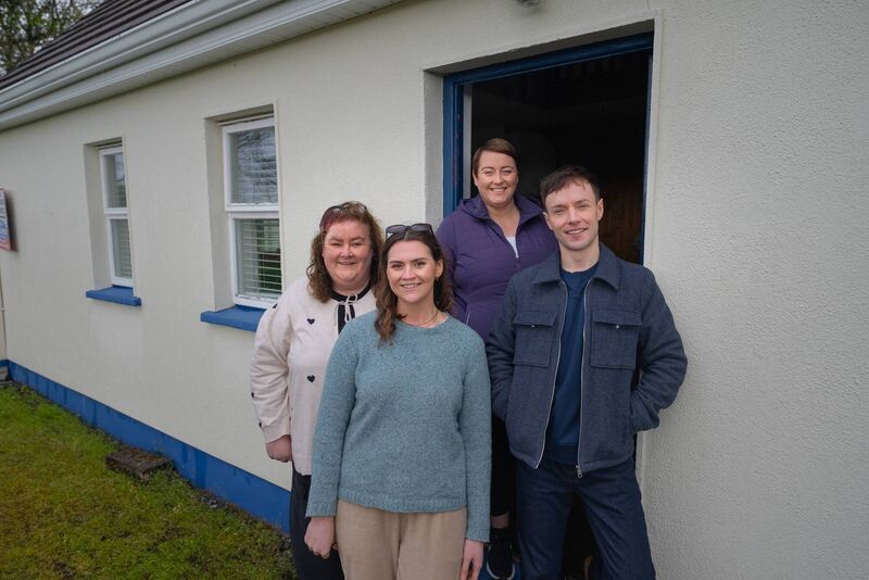 Marie and Anne Kinane with Maggie Molloy and Tadhg Casey. Marie and Anne Kinane with Maggie Molloy and Tadhg Casey.
