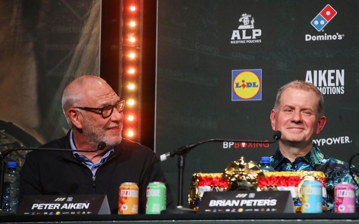 Peter Aiken and Brian Peters at the Katie Taylor vs Flora Pili press conference. Pic: ©INPHO/Gary Carr