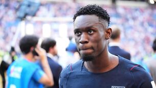 <p>United States' striker Folarin Balogun  turned dowm Everton. Pic: AP Photo/Ted S. Warren)</p>