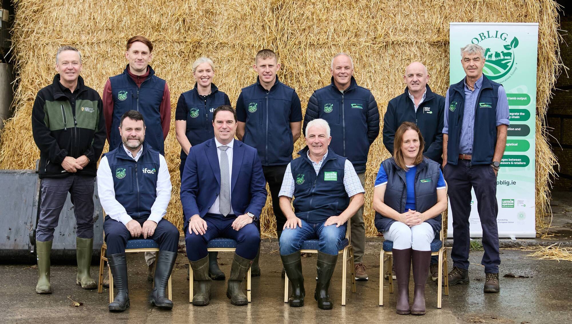 (Front left to right): Karol Kissane, minister Martin Heydon, John Brennan, and Elaine Leavy. (Back left to right): Brian McGee, Julian Pawlowski, Maura O'Callaghan, Declan Pyne, Joe Kelleher, Sean McGloin, and John Noonan at the official launch.
