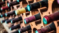 Wine bootles from cellar in selective focus