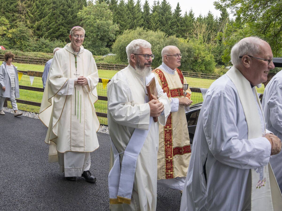 Bishop Denis Nulty and the other celebrants arrive at Fr Moore's Well. Photo: Aisling Hyland Bishop Denis Nulty and the other celebrants arrive at Fr Moore's Well. Photo: Aisling Hyland