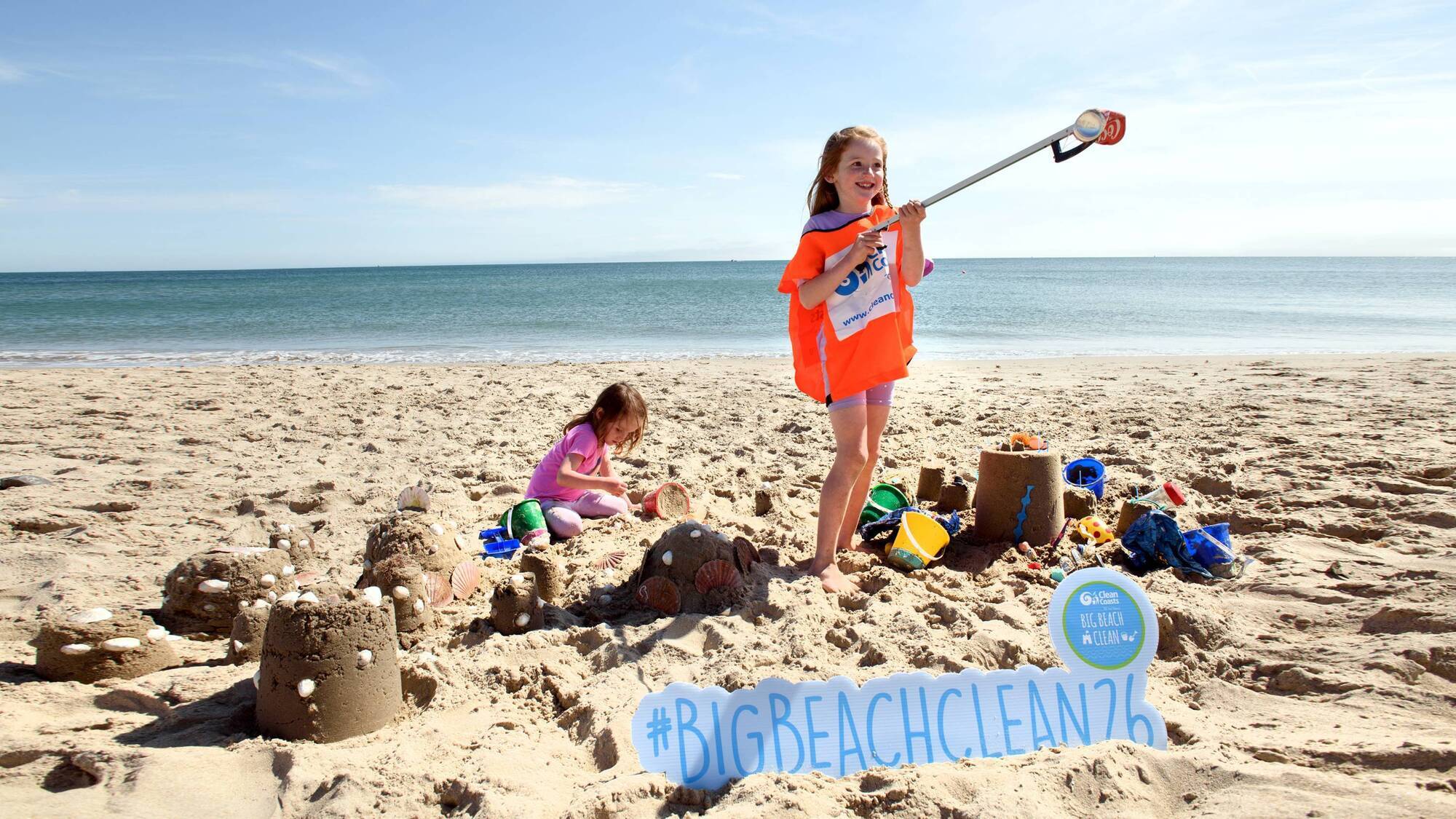 Register for the Big Beach Clean 2026, supported by Kia Ireland and protect Ireland’s coastline. Pictured are Rosie and Liadh Kealey enjoying and protecting the beach at the Big Beach Clean launch at Rosslare Strand, Wexford. Photo: Maura Hickey