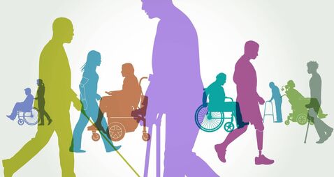 Group of People with Different Disabilities