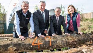 <p>(Left to right): Dermot Fenton of Glennon Brothers; Niall Collins, minister of state at the Department of Agriculture, Food and the Marine with special responsibility for forestry, farm safety and horticulture; Professor Frank O'Mara, Teagasc director and Frances McHugh, Teagasc forestry communications specialist at the Teagasc Talking Timber Event on ‘Sustainably increasing the value of your forest‘ in Charleville, Co Cork. Picture: O'Gorman Photography</p> <p>(Left to right): Dermot Fenton of Glennon Brothers; Niall Collins, minister of state at the Department of Agriculture, Food and the Marine with special responsibility for forestry, farm safety and horticulture; Professor Frank O'Mara, Teagasc director and Frances McHugh, Teagasc forestry communications specialist at the Teagasc Talking Timber Event on ‘Sustainably increasing the value of your forest‘ in Charleville, Co Cork. Picture: O'Gorman Photography</p>