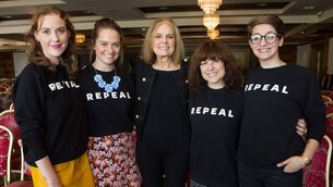 <p>Activist and writer Gloria Steinem with Louise O'Neill, Aoife Murray, Tara Flynn and Sasha Buyl-Pisco at the 16th Annual West Cork Literary Festival in Bantry. Picture: Darragh Kane</p> <p>Activist and writer Gloria Steinem with Louise O'Neill, Aoife Murray, Tara Flynn and Sasha Buyl-Pisco at the 16th Annual West Cork Literary Festival in Bantry. Picture: Darragh Kane</p>