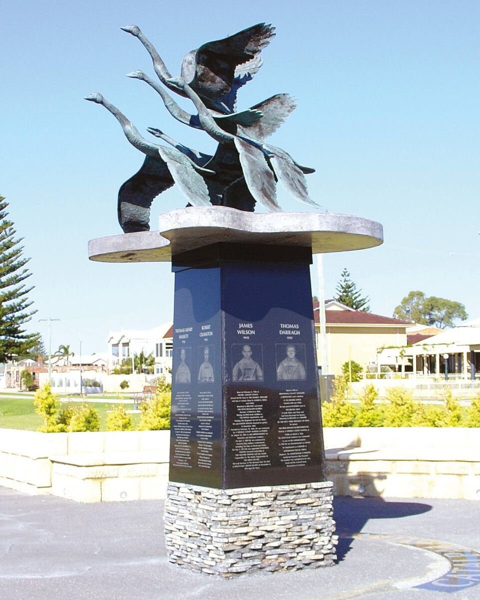The Catalpa Memorial, Palm Beach, Rockingham, Western Australia. Unveiled in 2005, the six bronze wild geese symbolise the six rescued Fenians who flew to freedom from the farthest edge of the British Empire. (Ó Wikimedia Commons) The Catalpa Memorial, Palm Beach, Rockingham, Western Australia. Unveiled in 2005, the six bronze wild geese symbolise the six rescued Fenians who flew to freedom from the farthest edge of the British Empire. (Ó Wikimedia Commons)