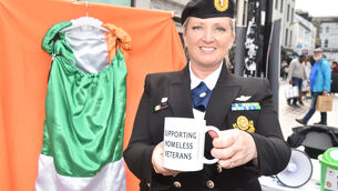 <p> Tracy Connolly at a former annual Sleeping Flags campaign to raise public awareness and funds for the Irish Defence Forces' veterans. File picture: Eddie O'Hare</p>