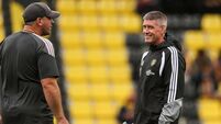 Denis Leamy and Ronan O’Gara before the game 28/8/2026