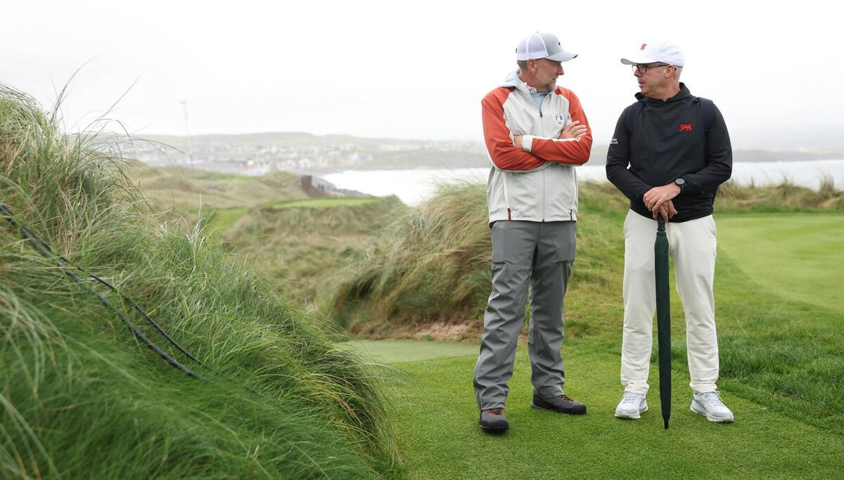 Ian Poulter, father of Luke Poulter, with Dean Robertson, Captain of Team GB&I. Pic: Oisin Keniry/R&A/R&A via Getty Images Ian Poulter, father of Luke Poulter, with Dean Robertson, Captain of Team GB&I. Pic: Oisin Keniry/R&A/R&A via Getty Images