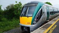 Modern Train at Cork Station Platform in Ireland