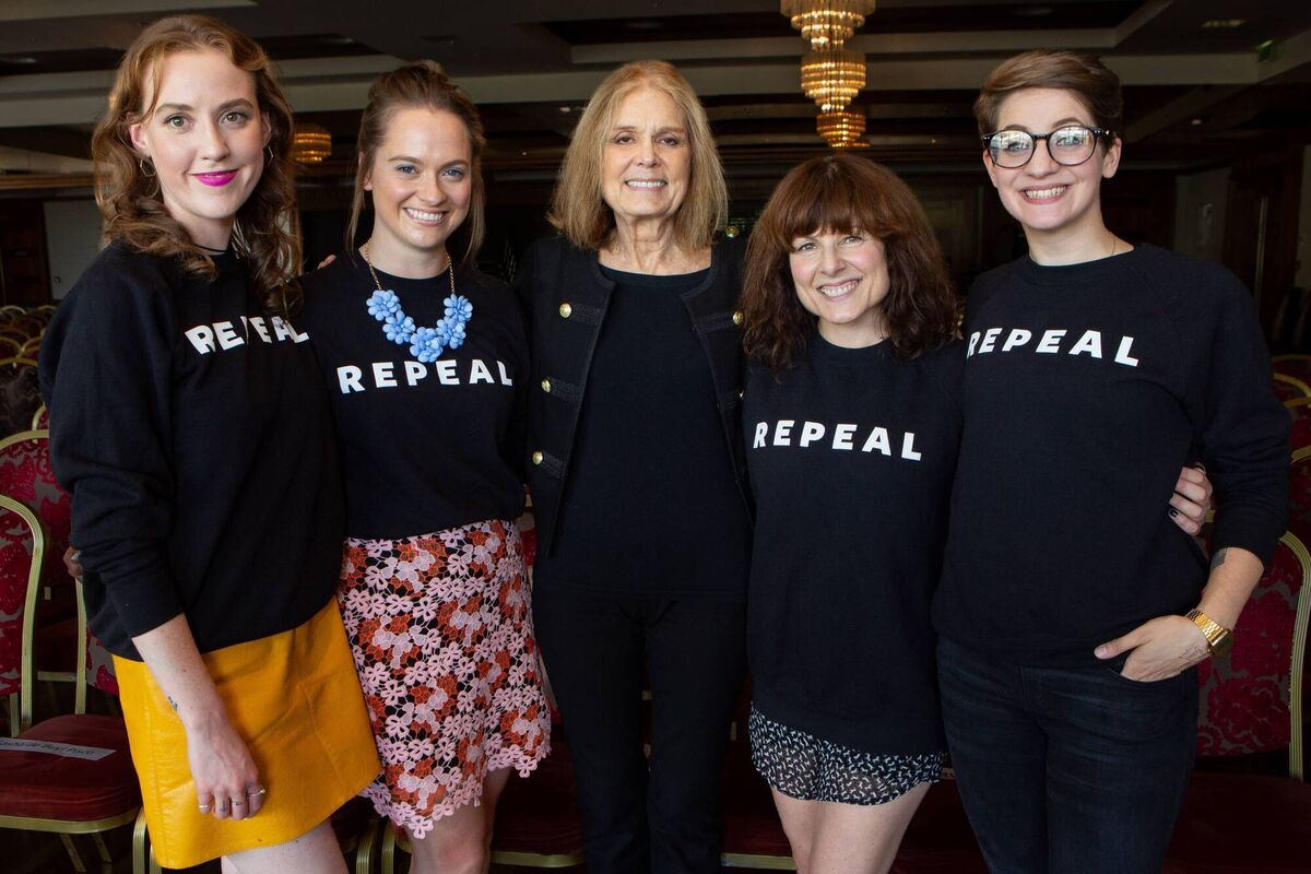 Author Louise O’Neill, Aoife Murray, Tara Flynn and Sasha Buyl-Pisco with activist and writer Gloria Steinem at the West Cork Literary Festival in Bantry in 2016. Author Louise O’Neill, Aoife Murray, Tara Flynn and Sasha Buyl-Pisco with activist and writer Gloria Steinem at the West Cork Literary Festival in Bantry in 2016.