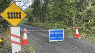 <p>The boy and a man in his late 40s were travelling in a car when the collision occurred at a user-operated level crossing at Kiltybo, near Ballyhaunis, in Co Mayo, shortly before 9pm. Picture: Leon Farrell/©RollingNews.ie</p> <p>The boy and a man in his late 40s were travelling in a car when the collision occurred at a user-operated level crossing at Kiltybo, near Ballyhaunis, in Co Mayo, shortly before 9pm. Picture: Leon Farrell/©RollingNews.ie</p>