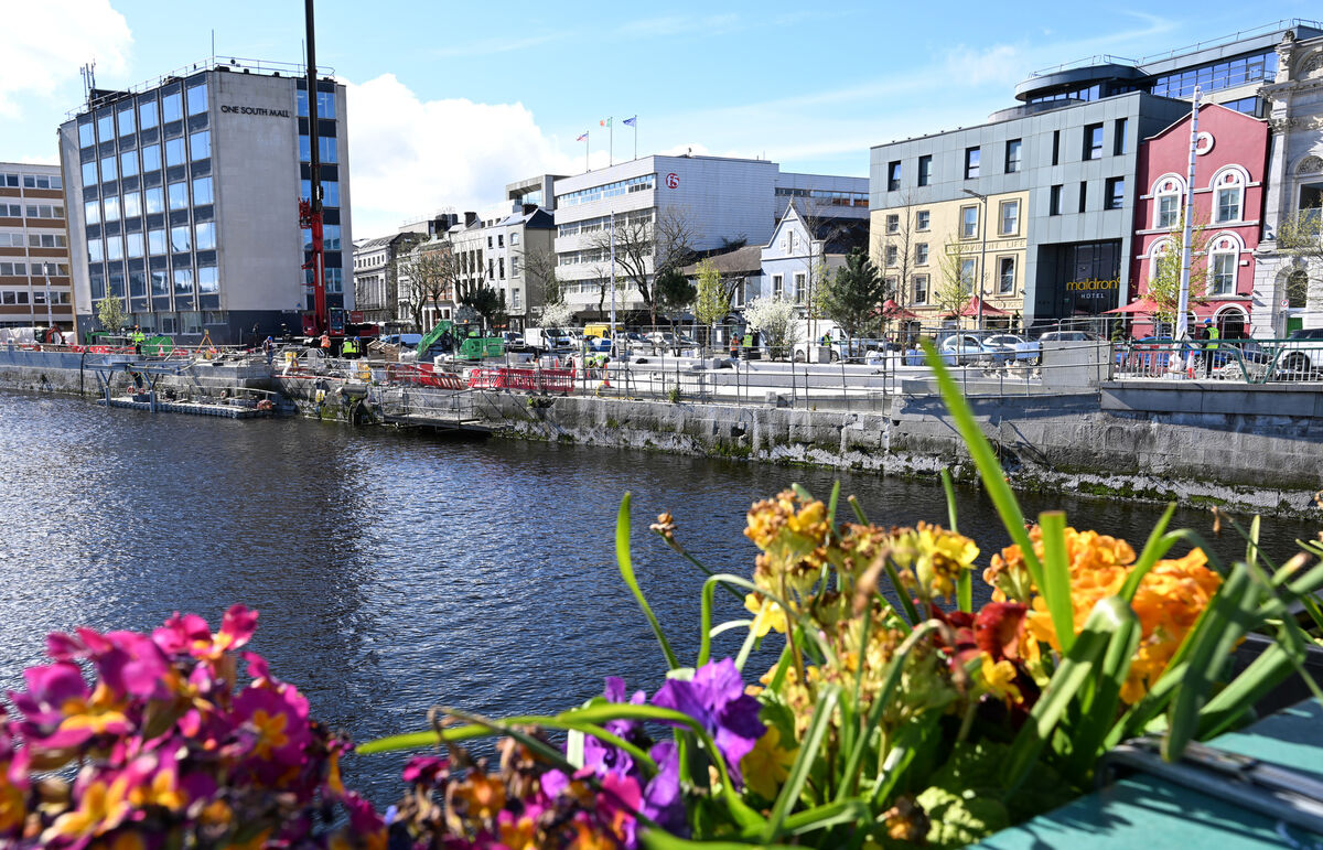 Flood protection quay walls and public realm upgrades under construction at Morrison's Island/ South Mall, Cork City. Picture: Larry Cummins Flood protection quay walls and public realm upgrades under construction at Morrison's Island/ South Mall, Cork City. Picture: Larry Cummins