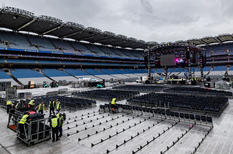 Croke Park prepares for Katie Taylor's farewell fight against Flora Pili. Pic: ©INPHO/James Crombie Croke Park prepares for Katie Taylor's farewell fight against Flora Pili. Pic: ©INPHO/James Crombie