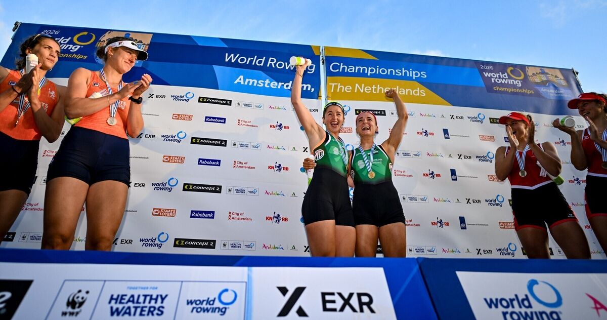 There were tears on the podium after Mags Cremen and Zoe Hyde won gold for Ireland. Pic: Benedict Tufnell/Sportsfile There were tears on the podium after Mags Cremen and Zoe Hyde won gold for Ireland. Pic: Benedict Tufnell/Sportsfile