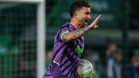 Seani Maguire celebrates after scoring his side's first goal 4/9/2026