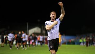 <p>Stephen Walsh of Galway United celebrates after his side's victory. Pic: Thomas Flinkow/Sportsfile</p> <p>Stephen Walsh of Galway United celebrates after his side's victory. Pic: Thomas Flinkow/Sportsfile</p>