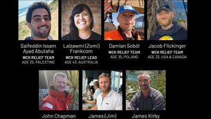 <p>Palestinian Saifeddin Issam Ayad Abutaha, Australian national Lalzawmi "Zomi" Frankcom, Polish national Damian Sobol, American-Canadian dual citizen Jacob Flickinger and Britons (bottom row left to right) John Chapman, James "Jim" Henderson and James Kirby, the World Central Kitchen seven aid workers who were killed in an Israeli air strike in Gaza. Picture: World Central Kitchen/PA Wire</p> <p>Palestinian Saifeddin Issam Ayad Abutaha, Australian national Lalzawmi "Zomi" Frankcom, Polish national Damian Sobol, American-Canadian dual citizen Jacob Flickinger and Britons (bottom row left to right) John Chapman, James "Jim" Henderson and James Kirby, the World Central Kitchen seven aid workers who were killed in an Israeli air strike in Gaza. Picture: World Central Kitchen/PA Wire</p>