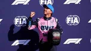 <p>Alpine driver Pierre Gasly after claiming pole position for the Italian Grand Prix at Autodromo Nazionale Monza, Italy. Pic: Bradley/PA Wire</p>