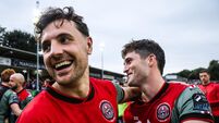 Club Orange Men's FAI Cup Quarter-Final St. Patrick's Athletic vs Bohemians Jordan Flores and Colm Whelan celebrate winning 5/9/2026