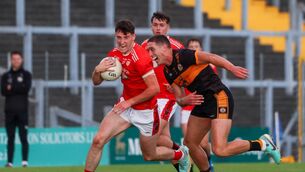 <p>THE RYAN LINE: Rathmore's Cathal Ryan evades the challenge of Austin Stacks' Joe O’Connor in Saturday's Kerry Petroleum Club SFC quarter-final at Fitzgerald Stadium. Pic: Tatyana McGough</p> <p>THE RYAN LINE: Rathmore's Cathal Ryan evades the challenge of Austin Stacks' Joe O’Connor in Saturday's Kerry Petroleum Club SFC quarter-final at Fitzgerald Stadium. Pic: Tatyana McGough</p>
