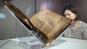 <p>Elaine Harrington from UCC library views The Annals of Inisfallen. 'Many such items were stolen from Ireland in the first place, in a form of colonial plunder, and they should return to Irish ownership,” Donnchadh Ó Laoghaire said. Picture: Clare Keogh</p> <p>Elaine Harrington from UCC library views The Annals of Inisfallen. 'Many such items were stolen from Ireland in the first place, in a form of colonial plunder, and they should return to Irish ownership,” Donnchadh Ó Laoghaire said. Picture: Clare Keogh</p>