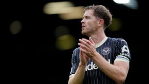<p>Brentford's Nathan Collins applauds the fans after the Premier League match at Elland Road against Leeds. Pic: Annabel Lee-Ellis/PA</p> <p>Brentford's Nathan Collins applauds the fans after the Premier League match at Elland Road against Leeds. Pic: Annabel Lee-Ellis/PA</p>