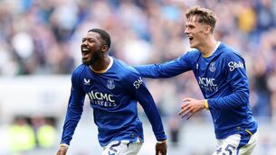 <p>SCREAMER: Everton new boy Ainsley Maitland-Niles wheels away after striking a dramatic equaliser for the Toffees against Manchester United at Hill Dickinson Stadium. Pic: Michael Regan/Getty Images</p>