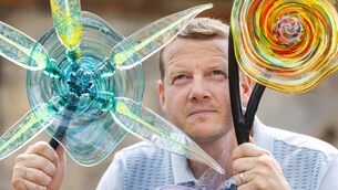 <p>Rory Leadbetter of Jerpoint Glass Kilkenny with his piece Bláthanna ón Tine, pictured at the opening of Design & Crafts Council Ireland’s (DCCI) new exhibition at National Design & Craft Gallery, Kilkenny. The exhibition, entitled ‘Of Sand & Ash’, runs until October 24. Picture: Finbarr O'Rourke</p> <p>Rory Leadbetter of Jerpoint Glass Kilkenny with his piece Bláthanna ón Tine, pictured at the opening of Design & Crafts Council Ireland’s (DCCI) new exhibition at National Design & Craft Gallery, Kilkenny. The exhibition, entitled ‘Of Sand & Ash’, runs until October 24. Picture: Finbarr O'Rourke</p>