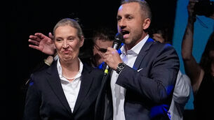 <p>Top candidate Ulrich Siegmund speaks beside party leader Alice Weidel at an election party of the "Alternative for Germany" (AfD) after the Saxony-Anhalt state elections in Magdeburg, eastern Germany, Sunday, Sept. 6, 2026. (AP Photo/Matthias Schrader)</p> <p>Top candidate Ulrich Siegmund speaks beside party leader Alice Weidel at an election party of the "Alternative for Germany" (AfD) after the Saxony-Anhalt state elections in Magdeburg, eastern Germany, Sunday, Sept. 6, 2026. (AP Photo/Matthias Schrader)</p>