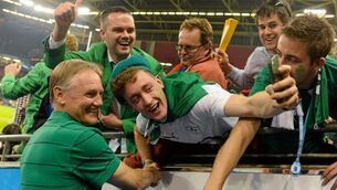 VIDEO: Irish fans in Cardiff ready to party after victory against France