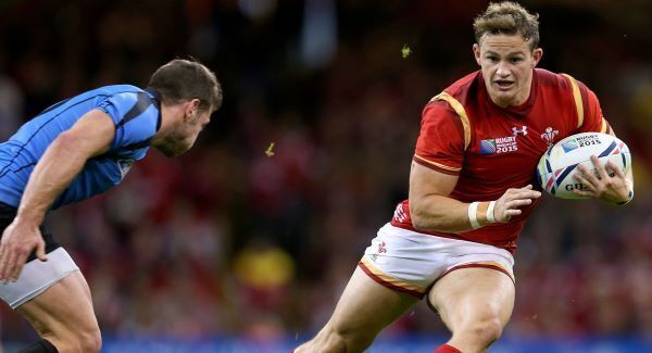 Wales' Hallam Amos in action today. Picture: PA